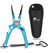 Hathever Fishing Pliers Saltwater, Hook Remover Split Ring Pliers with Sheath and Lanyard, Corros...