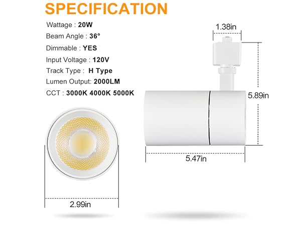 VANoopee TRACK LIGHTING HEADS