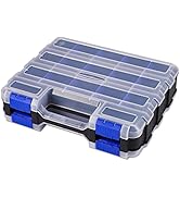 Small Parts Storage Case Tools Box Organizer Double Side 34 Compartments Hardware Organizers with...