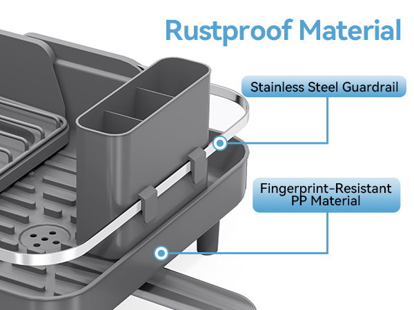 stainless steel dish drying rack expandable black large rustproof dish drainer for kitchen counter