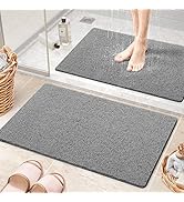 LuxStep Shower Mat Bathtub Mat,24x16 inch, Non-Slip Bath Mat with Drain, Quick Drying PVC Loofah ...