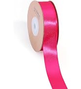 LaRibbons 25 Yards Hot Pink Ribbon 1 Inch Pink Satin Ribbon for Bows Crafts Gift Wrapping Flower ...