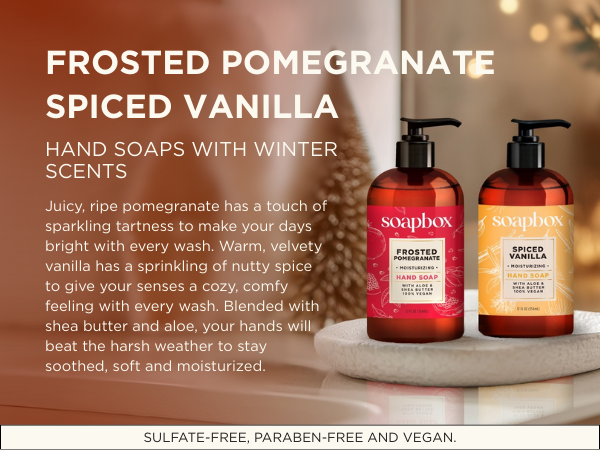 holiday vanilla pomegranate winter soaps self care teacher skin care gift basket gifts mom gifts men