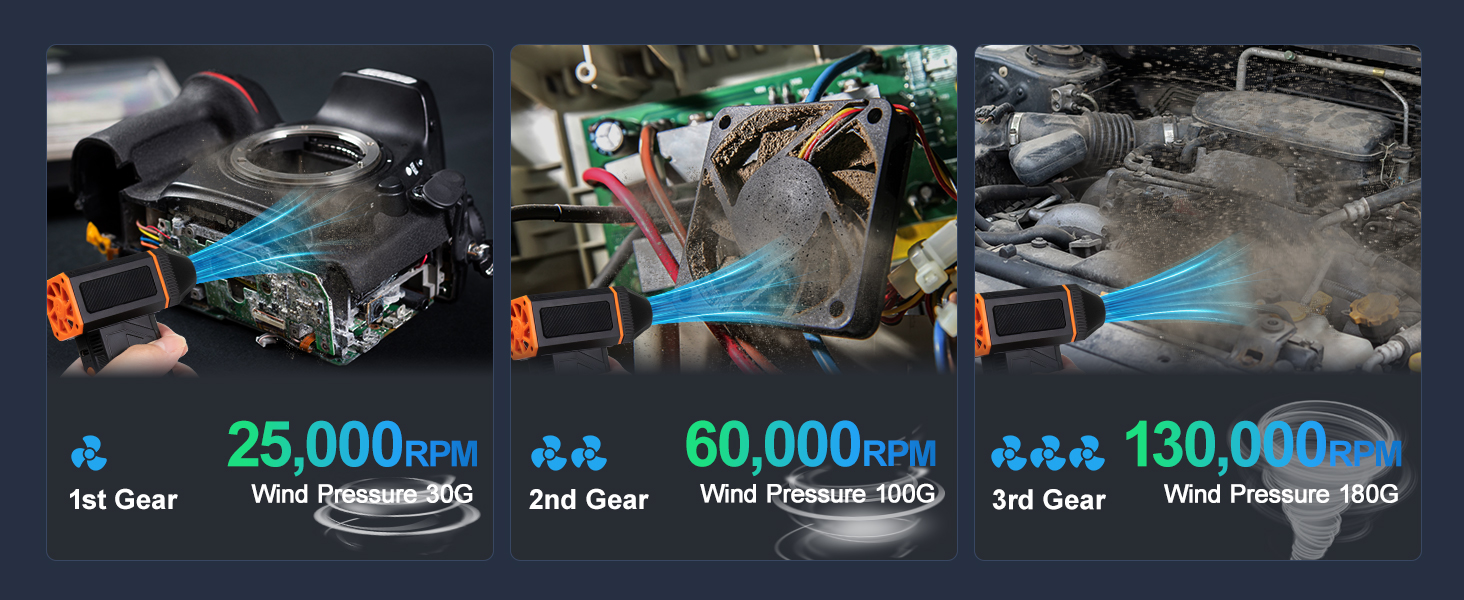 Electric Compressed Air Duster Super Powerful Turbo Dry Violent Jet Fan Air Blower Gun