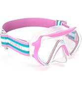 ZABERT M9 Kids Swim Goggles Mask with Nose Cover Fabric Strap for Age 2-5 Years Old Upgraded Version