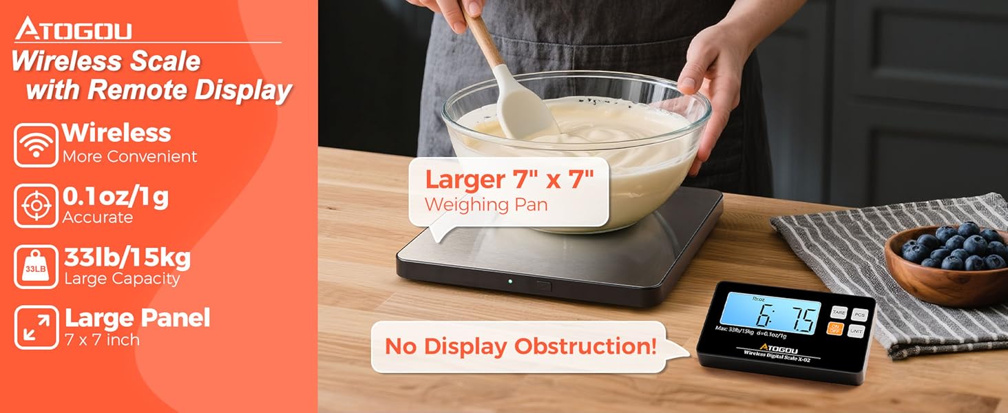 Atogou Upgraded Wireless Food Scale