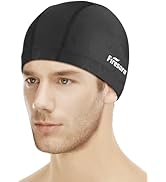 Firesara Fishtail Fabric Swim Cap for Men Women, Breathable High Elasticity Swimming Cap Hair Pro...