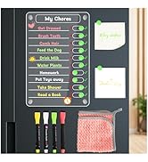 Acrylic Magnetic Erasable Chore Chart for Fridge for Kids, 8"X12" Clear Magnetic Calendar Dry Era...