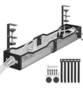 DELAMU 25'' Upgraded Cord Management, No Dill Under Desk Cable Tray with F-Clamp, Metal Cable Man...