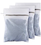Medium Honeycomb Lingerie Bags with Hanging Loop- 3 Pack MDSXO Mesh Laundry Bags for Washing Deli...