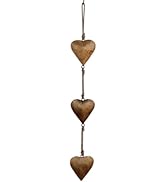 Mie Creations Vintage Metal Heart Wall Hanging Art, 3D Puffed Hearts | Love Symbol, Farmhouse Cou...
