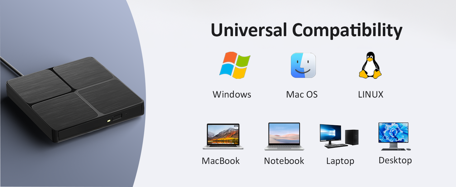 External CD DVD Blu Ray Player