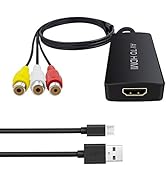 Dingsun RCA to HDMI Converter, AV to HDMI Adapter, Composite/CVBS/Video Audio Converter Support 1...
