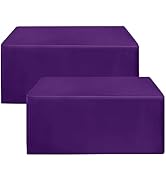 HolidayIdeas Fitted Table Covers for 6 Foot Tables - 72 x 30 Inch - 2 Pack Rectangle Purple Table...