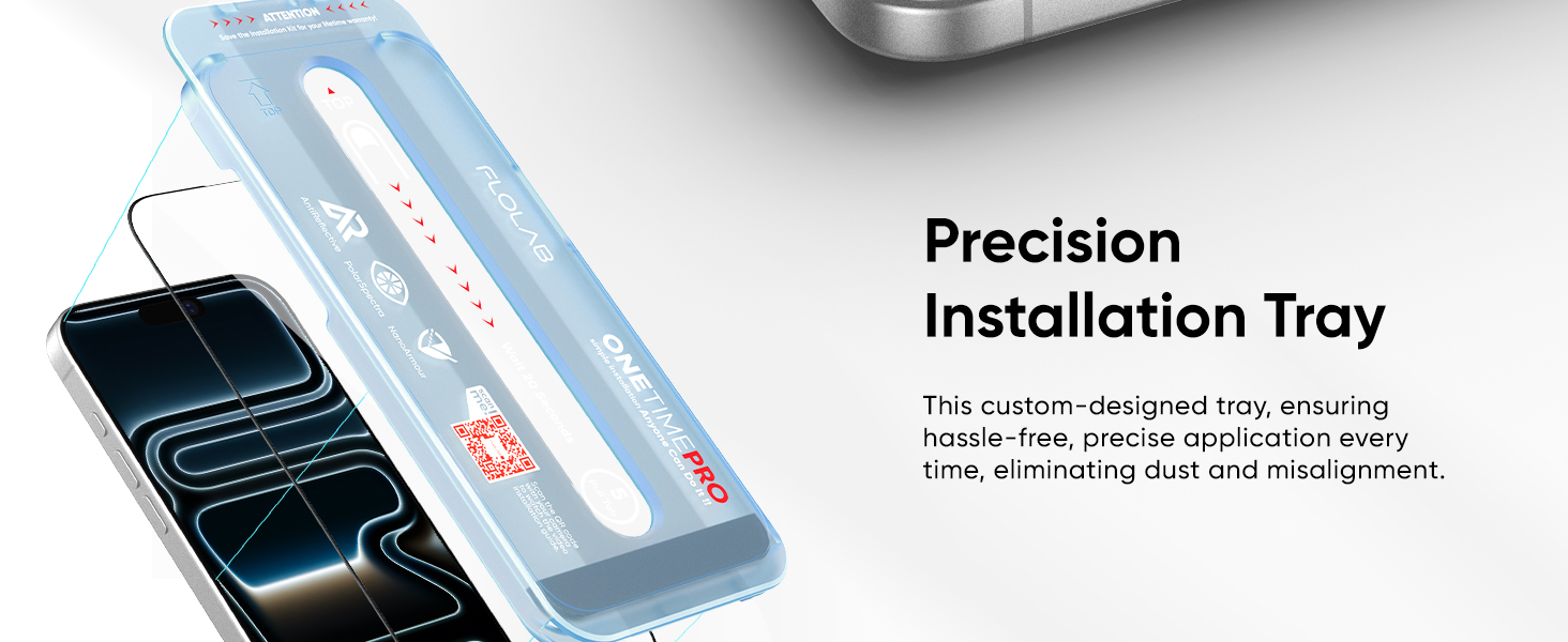 FLOLAB NanoArmour ONETIME PRO for iPhone 17 Pro Max Screen Protector