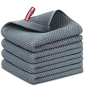 Nialnant 100% Cotton Waffle Weave Dish Towels for Kitchen, 4 Pack Kitchen Towels Absorbent Quick ...