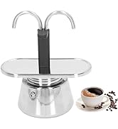 YIHAOSSING Stainless Steel Moka Pot,2 Cup Stovetop Double Spout Espresso Maker, Easy to operate, ...