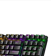 Wireless Gaming Keyboard and Mouse Combo, 98 Keys RGB Backlit Blue Switch Mechanical Keyboard, Er...