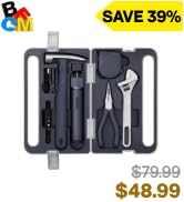 HOTO 18-Piece Tool Kit, Electric Screwdriver w/LED, 3 Torque, 10 Bits, Basic Home Tool Kit - Comp...