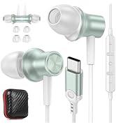 USB C Headphone for Google Pixel 9 Pro 8 7, Type C Earphone with Mic Stereo Magnet Case Corded Wi...