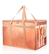 XXXL Insulated Food Delivery Bag - Reusable Thermal Cooler Grocery Bags for Doordash Catering, Pi...