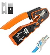LEENUE RJ45 Crimping Tool Pass Through, Ethernet Crimp Tool Crimper for Cat6a Cat6 Cat5 Cat5e 8P8...
