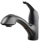 Homewerks Single Handle Pull Out Laundry Faucet 1 or 3 Hole Installation with Deckplate, Universa...