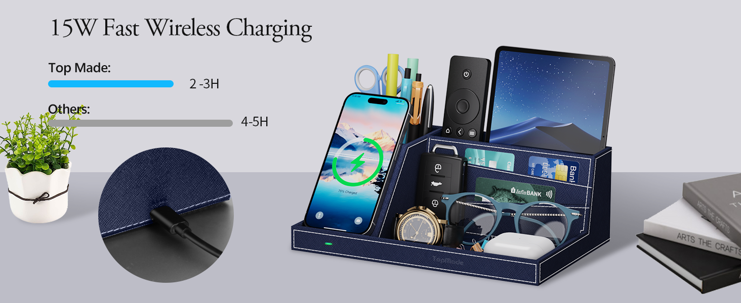Remote Control Holder with fast wireless charger