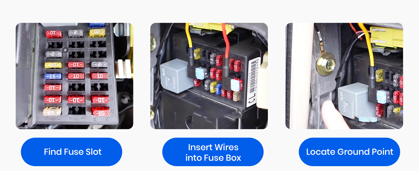 Find Fuse Slot-Insert Wires into Fuse Box-Locate Ground Point