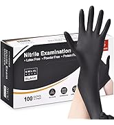 Schneider Nitrile Exam Gloves, Black, 4 mil, Latex-Free, Disposable Gloves for Medical, Cleaning ...