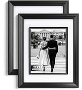 Yaetm 11x14 Black Picture Frame with Decorative Inner Frame &amp; Tempered Glass, Display 8x10 Photos...