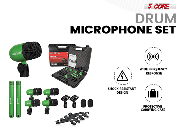 drum mic kit drum microphone set 7 piece drum set drum mic set recording studio kit percussion mic
