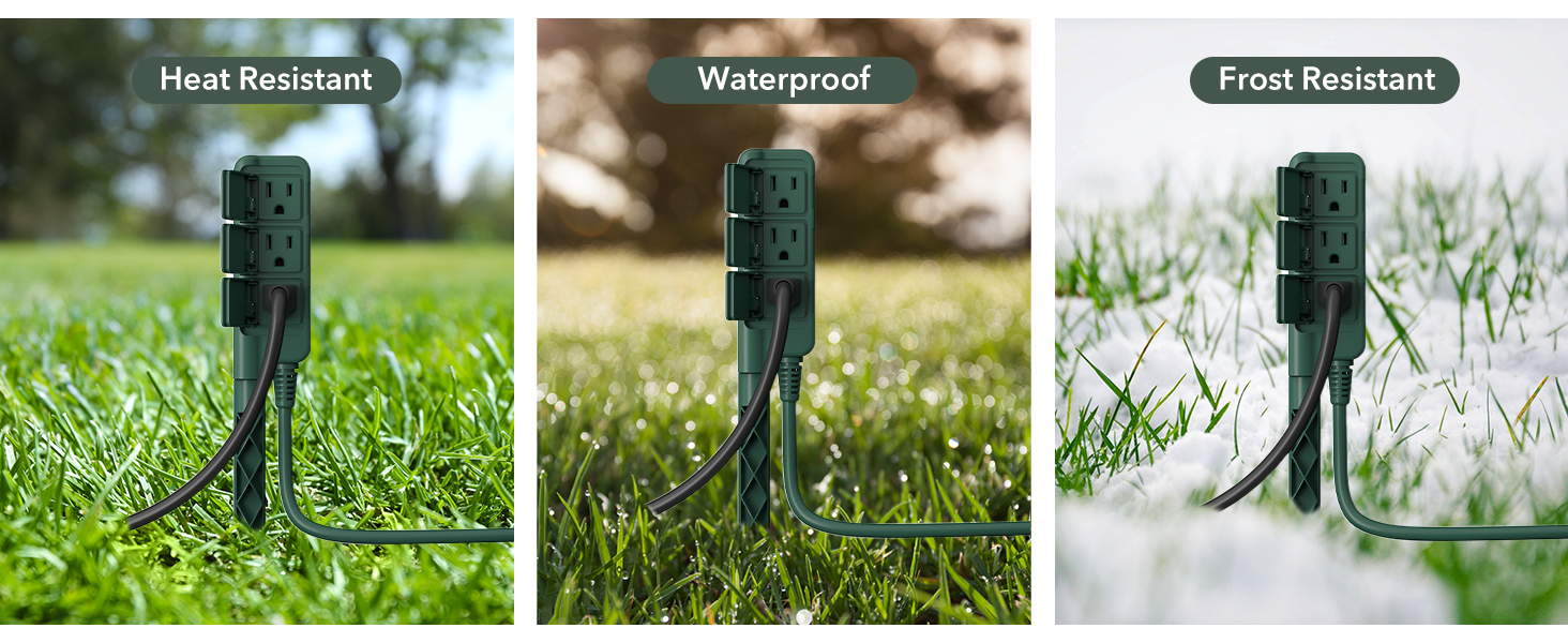 green outdoor extension cord