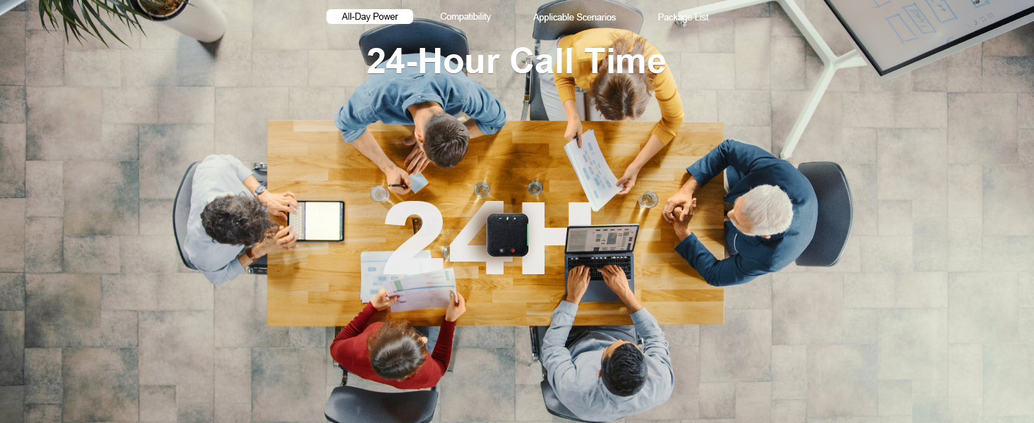 24-Hour Battery—Meetings Non-Stop.