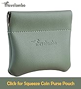 Travelambo Leather Squeeze Coin Purse Pouch Change Holder