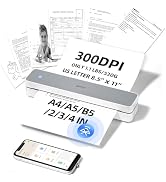 iDPRT Portable-Printer Wireless for Travel, 300DPI Inkless-Thermal-Small-Printer for Home Use, Of...