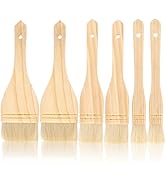 SOUJOY 6 Pieces Hake Brushes, Sheep Hair Hake Paint Brush for Watercolor, Wooden Handle Flat Pain...