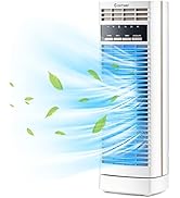 COSTWAY Tower Fan, 14 Inches Portable Oscillating Desk Fan with 3 Speeds, Quiet Operation, 4H Tim...