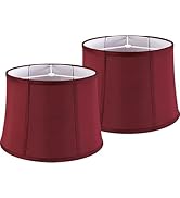 GOSO Red Lamp Shades Set of 2 Large Drum,12x14x10 inch Spider Vintage Lamp Shade for Floor Lamps ...