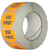 TapeCase INVLBL-039 “Use First” Inventory Control Label in Orange [Pack of 1000] - 2 in. Circular...