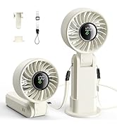 Handheld Turbo Fans,High-Speed Motor,5200mAh Rechargeable Portable Hand Fan for Travel,5 Speed,18...