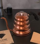 Pour Over Coffee Kettle with Thermometer for Exact Temperature 40 fl oz - Premium Stainless Steel...