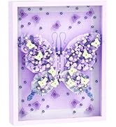 BDYDT Wall Art Purple Butterfly Flower Building Blocks Set; A Wall Decor Set for Adults Who Love ...