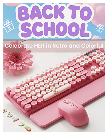 Colorful wireless keyboard mouse classroom apartment cafe office good partner for back-to-school