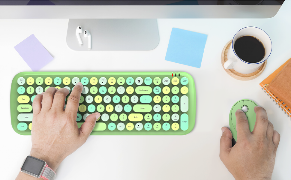GREEN KEYBOARD AND MOUSE COMBO