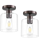 KLSS Oil Rubbed Bronze Semi Flush Mount Ceiling Light,Modern Farmhouse Ceiling Light Fixture for ...