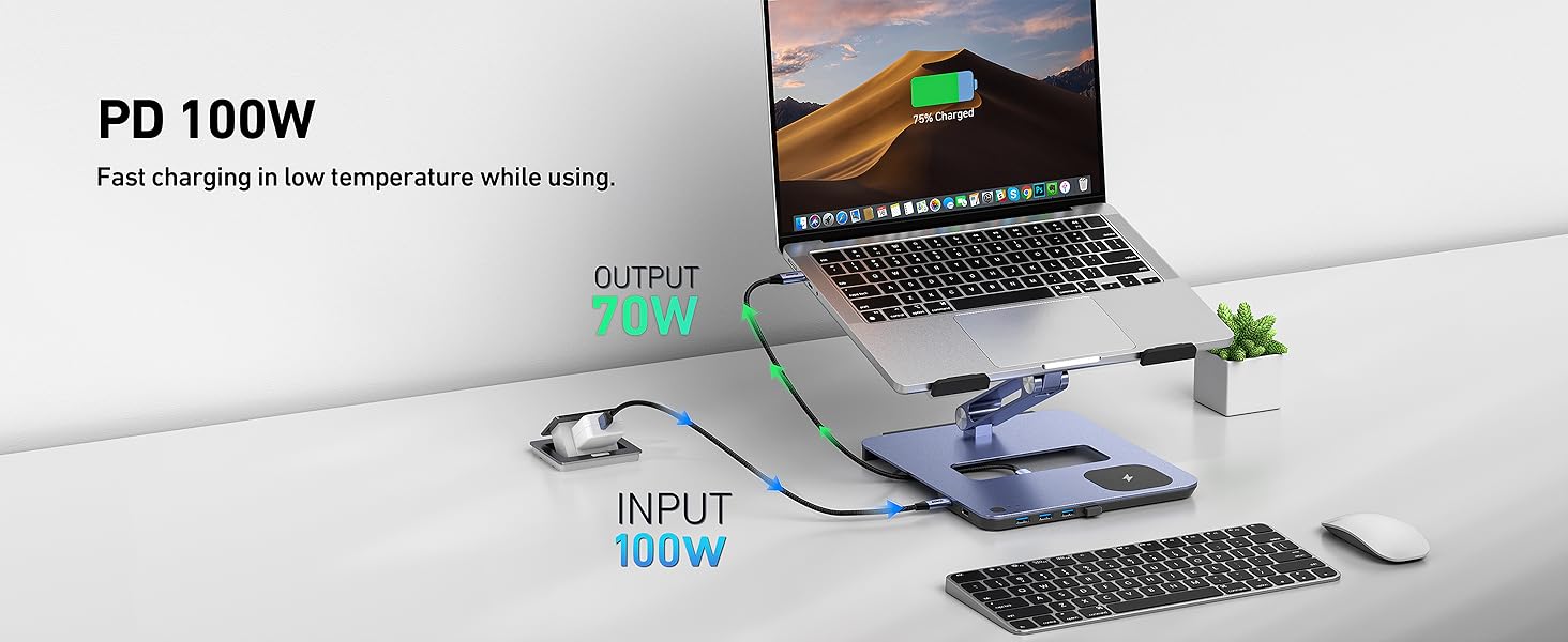 BENFEI Laptop Stand with USB C 6in1 Docking Station
