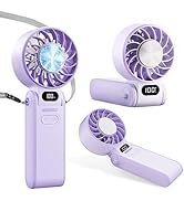 duludulu Portable Handheld Turbo Fan With Ice Cooling, 3-IN-1 Rechargeable Mini Personal Handheld...