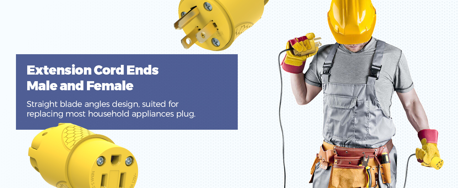 Extension Cord Ends Male and Female