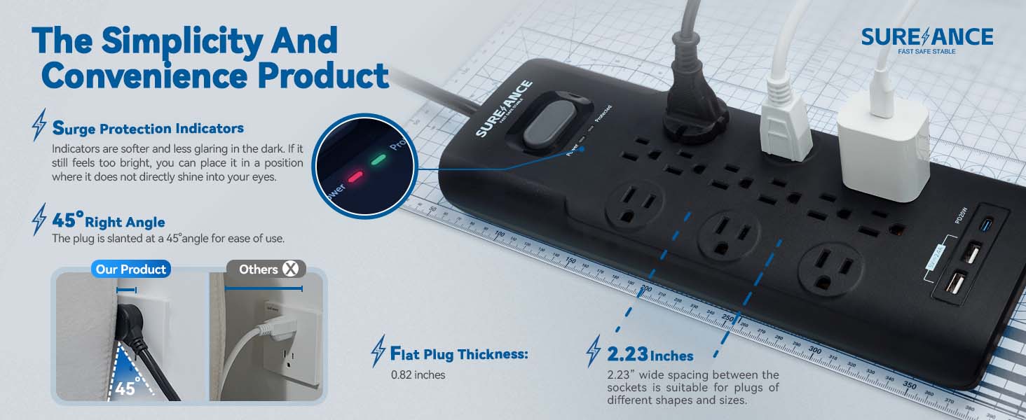 Power strip surge protector